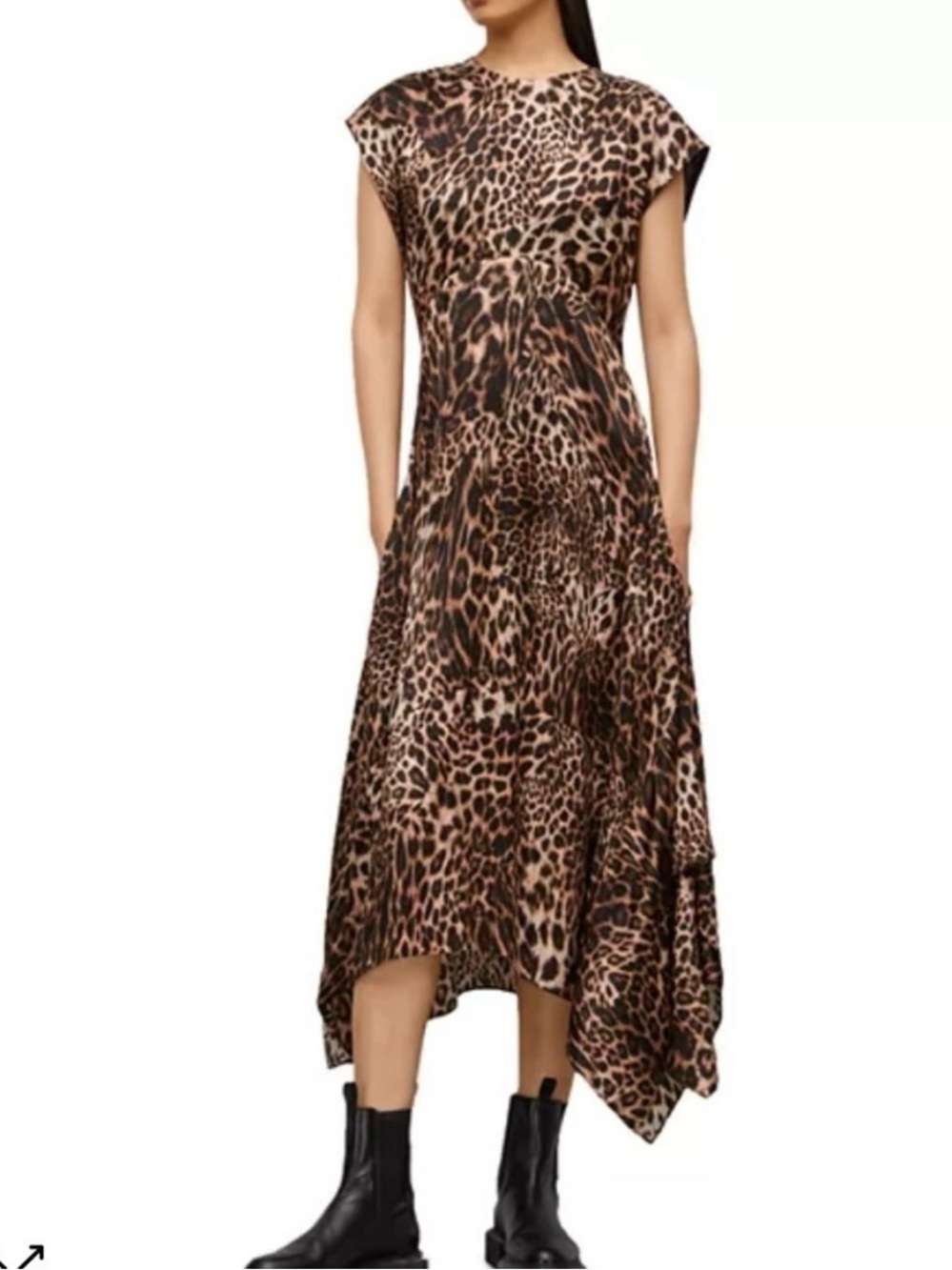 AllSaints Gianna Kiku Leopard-Print Maxi Dress - Brown & Black Size 2